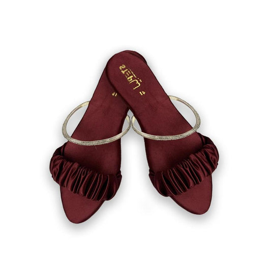 Maroon Rexine Casual Flats