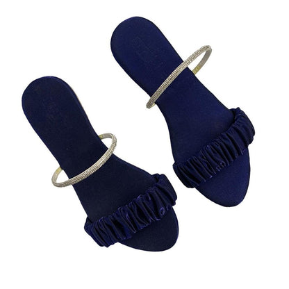 Dark Blue Rexine Casual Flats