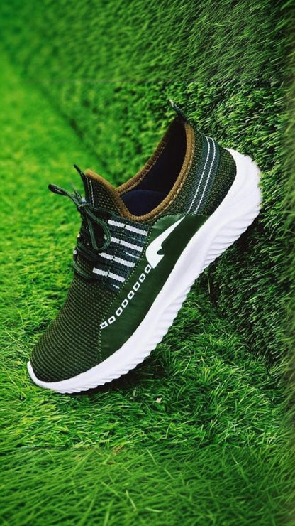 Green Comfortable Running Sneakers