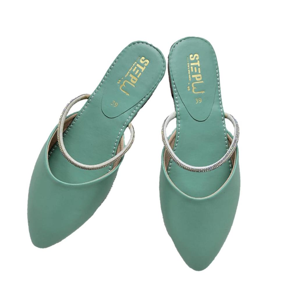 Green Rexine Casual Flats