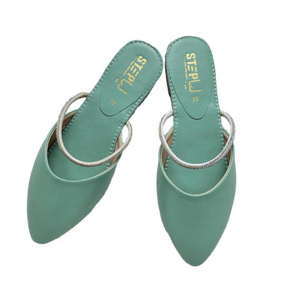 Green Rexine Casual Flats