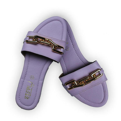 Purple Rexine Casual Flats