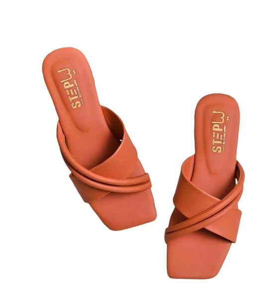 Orange Rexine Casual Flats